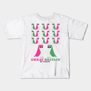 Great Britain, "by Coach" ,Owl, travel poster Kids T-Shirt